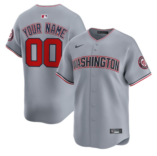 Custom Washington Nationals Jersey Name, Number All Stitched Gray