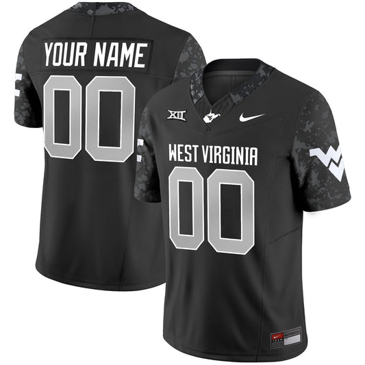Custom West Virginia Mountaineers Jersey Name, Number 2025 Stitched Coal