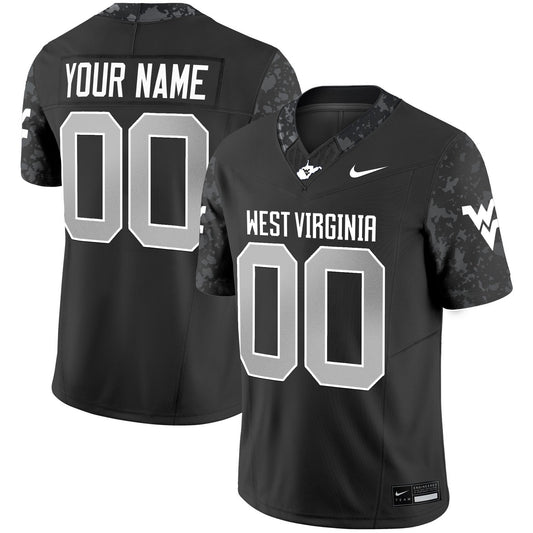 Custom West Virginia Mountaineers Jersey 2025 Vapor Limited Stitched Coal