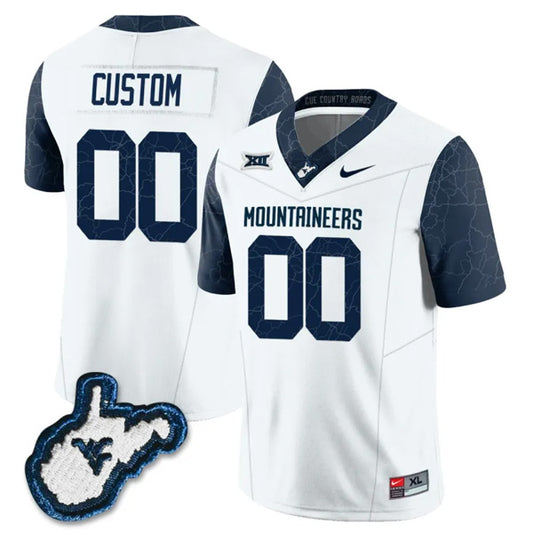 Custom West Virginia Mountaineers Jersey Name and Number College Football Country Roads White – All Stitched