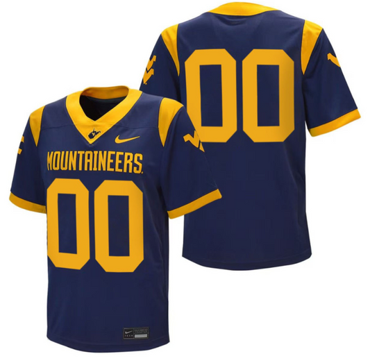 Custom West Virginia Mountaineers Jersey Name and Number College Football Stitched Navy
