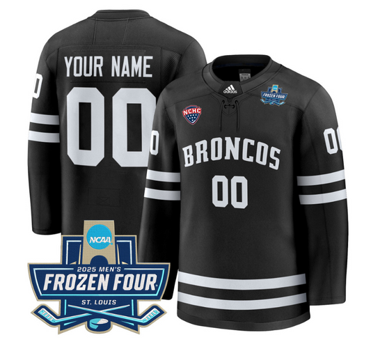 Custom Western Michigan Broncos Jersey 2025 Frozen Four Patch Stitched Black