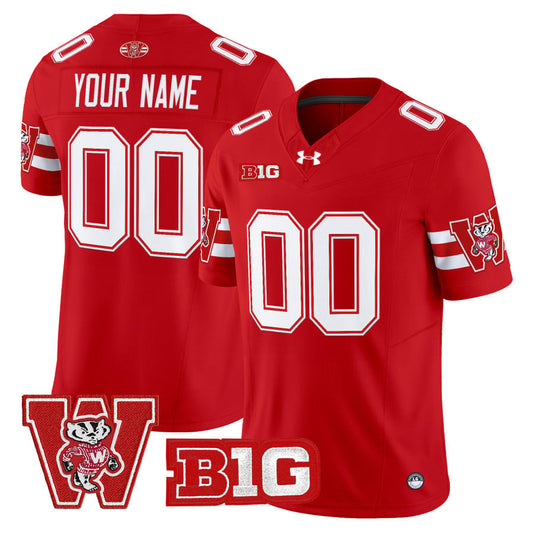 Custom Wisconsin Badgers Jersey Name, Number Throwback Stitched Red