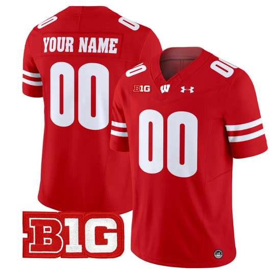 Custom Wisconsin Badgers Jersey Name and Number Vapor Football Stitched Red
