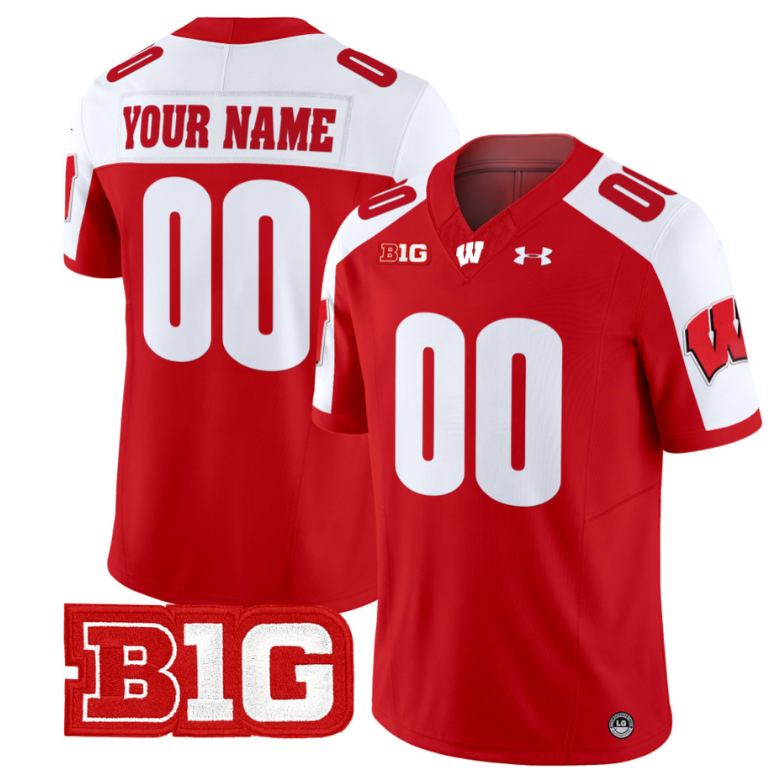 Custom Wisconsin Badgers Jersey Name and Number Vapor Football Stitched Red Alternate