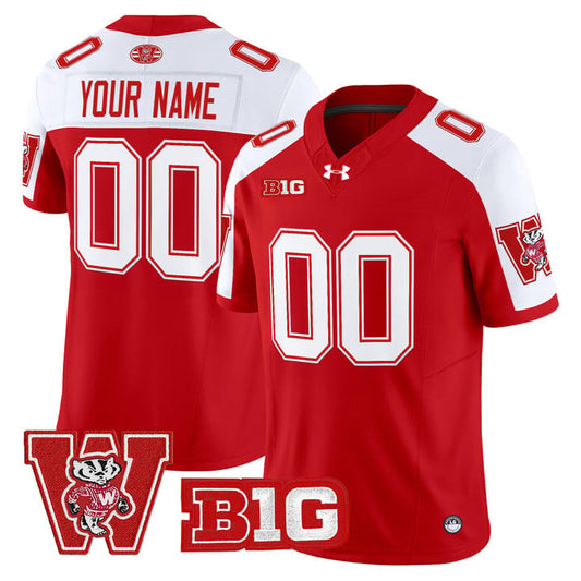 Custom Wisconsin Badgers Jersey Name, Number Throwback Stitched Red Alter