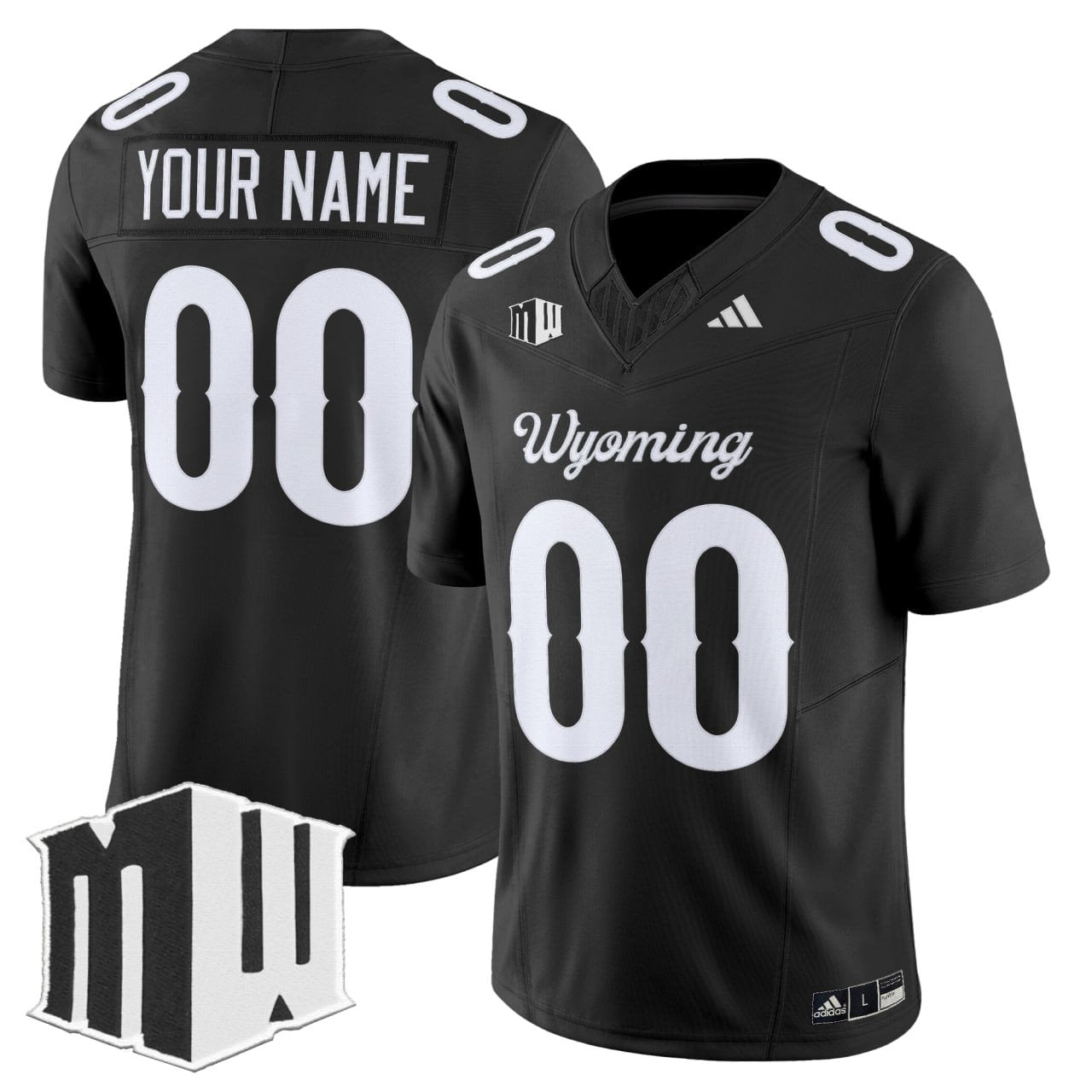 Custom Wyoming Cowboy Jersey Name and Number Black All Stitched