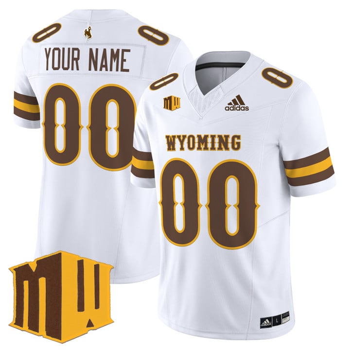 Custom Wyoming Cowboys Jersey Name, Number 2025 Vapor Limited Stitched White