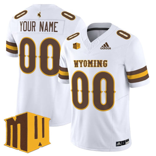 Custom Wyoming Cowboys Jersey Name, Number 2025 Vapor Limited Stitched White