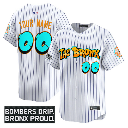 Custom Yankees Jersey Graffiti Bronx Bombers Edition Limited Stitched White
