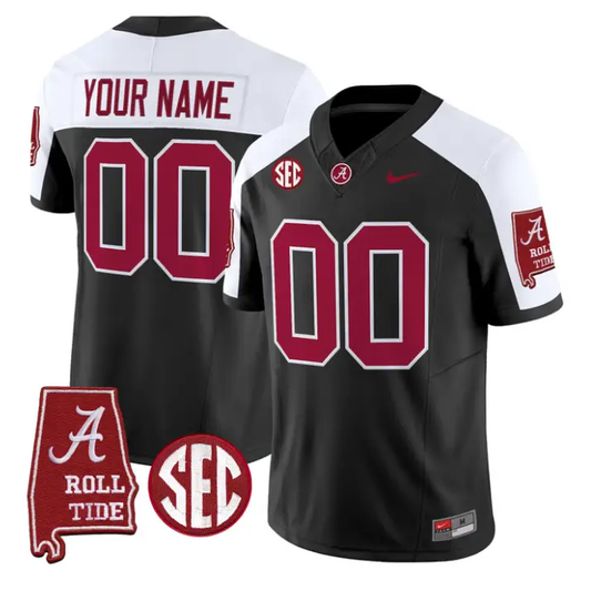 Custom Alabama Crimson Jersey 2026 Map and SEC Patch Stitched