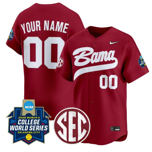 Custom Alabama Jersey Name, Number Softball 2026 World Series Stitched