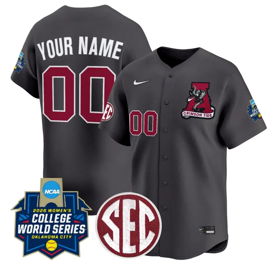 Custom Alabama Jersey Name, Number Softball 2026 World Series Stitched