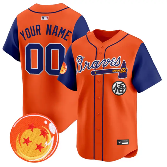 Custom Atlanta Braves Jersey Name, Number Dragon Ball Premier Stitched