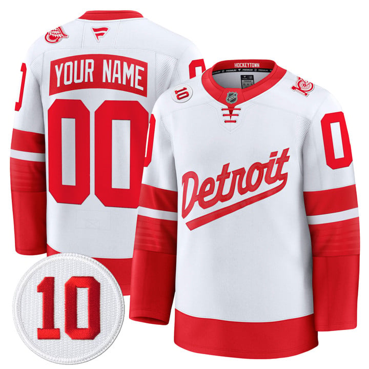 Custom Detroit Red Wings Jersey Name, Number #10 Alex Delvecchio Honoring Stitched