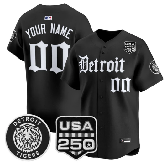Custom Detroit Tigers Jersey Name, Number Gothic Edition Vapor Stitched
