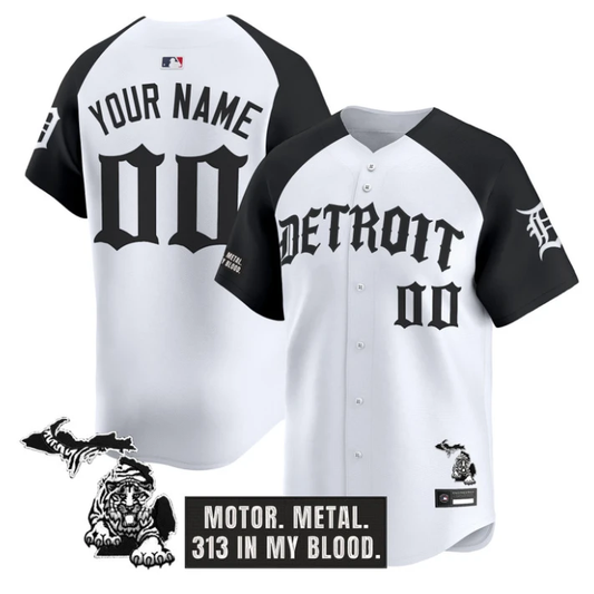 Custom Detroit Tigers Jersey Old English Edition Vapor Stitched