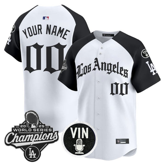 Custom Dodgers Jersey 2025 World Series Champions LA Gothic Edition