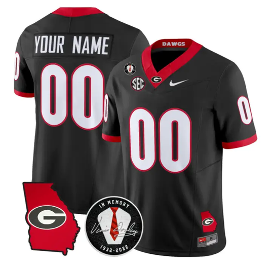Custom Georgia Bulldogs Jersey 2026 Georgia Map Vince Dooley Stitched