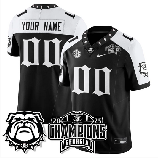 Custom Georgia Bulldogs Jersey Gothic SEC Football Champions Stitched