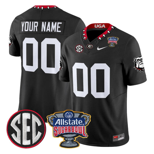 Custom Georgia Bulldogs Jersey Name, Number Sugar Bowl Patch Stitched