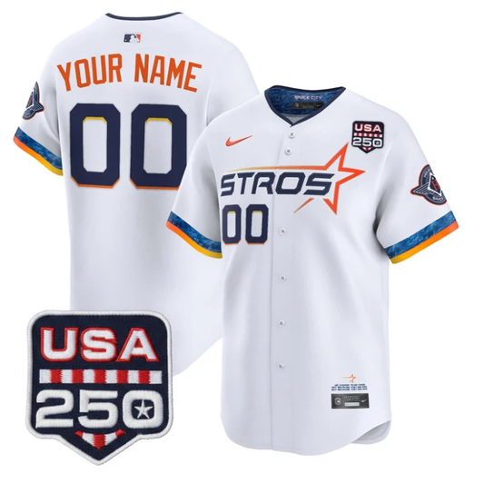 Custom Houston Astros Jersey 250 USA Patch Limited Stitched