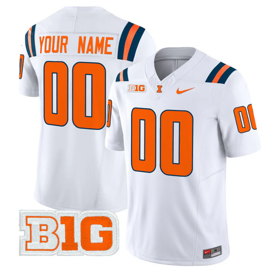 Custom Illinois Fighting Illini Jersey 2025 Vapor Limited Stitched