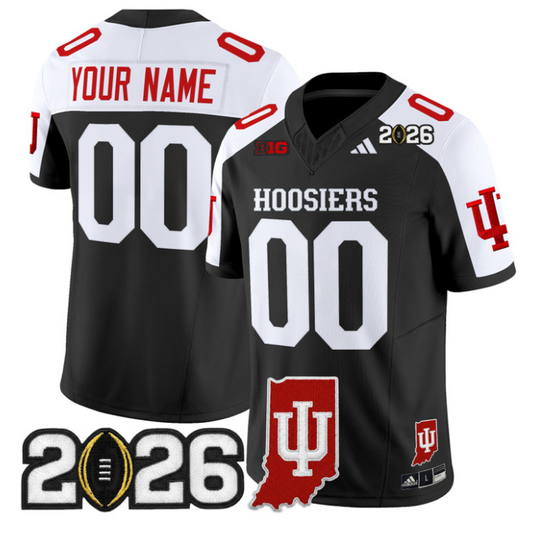 Custom Indiana Hoosiers Jersey 2026 CFP Final Indiana State Patch Stitched