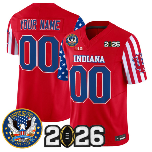 Custom Indiana Hoosiers Jersey America 250 Edition 2026 CFP Final Patch Stitched