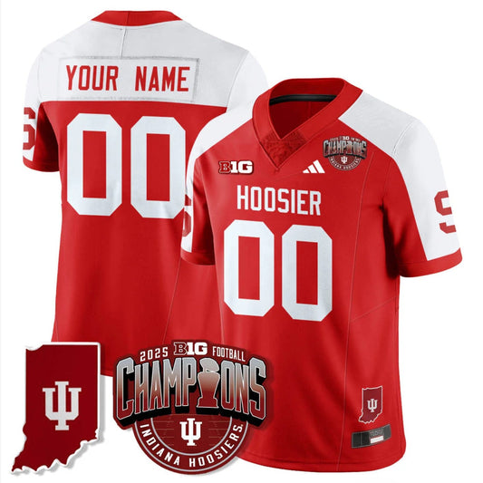 Custom Indiana Hoosiers Jersey Football Big 10 Champions Limited Stitched