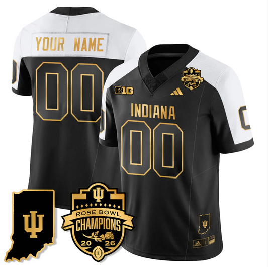 Custom Indiana Hoosiers Jersey Gold 2026 Rose Bowl Champions Stitched