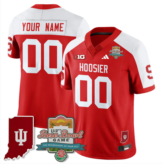 Custom Indiana Hoosiers Jersey Rose Bowl 112th Patch Limited Stitched