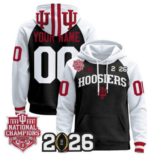 Custom Indiana Hoosiers Pullover Hoodie 2025 National Champions Stitched