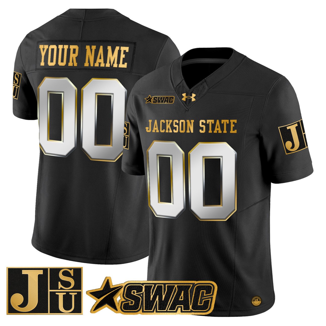 Custom Jackson State Tigers Jersey 2025 Gold Vapor Stitched