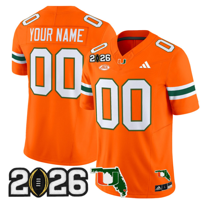 Custom Miami Hurricanes Jersey 2026 CFP Final Florida Patch Limited