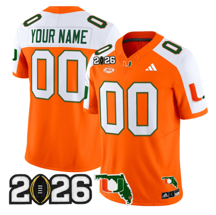 Custom Miami Hurricanes Jersey 2026 CFP Final Florida Patch Limited