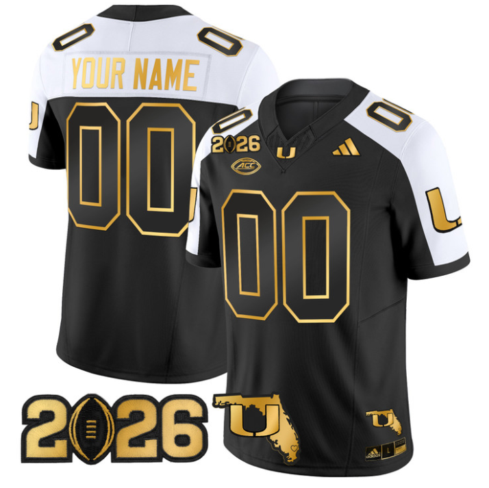 Custom Miami Hurricanes Jersey 2026 CFP Final Florida Patch Stitched