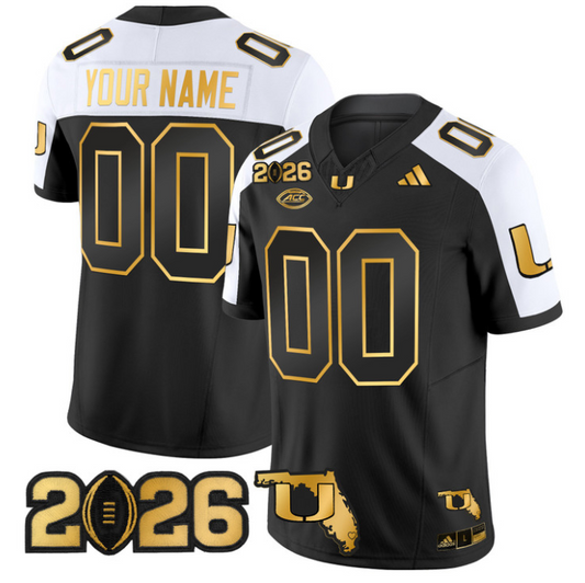 Custom Miami Hurricanes Jersey 2026 CFP Final Florida Patch Stitched