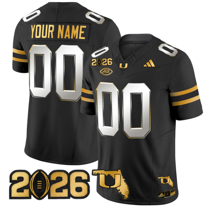 Custom Miami Hurricanes Jersey 2026 CFP Final Florida Patch Stitched