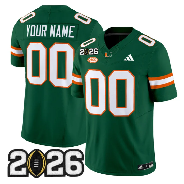 Custom Miami Hurricanes Jersey 2026 CFP Final Patch Limited Stitched Black