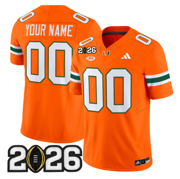 Custom Miami Hurricanes Jersey 2026 CFP Final Patch Limited Stitched Black