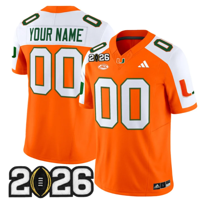Custom Miami Hurricanes Jersey 2026 CFP Final Patch Limited Stitched Black