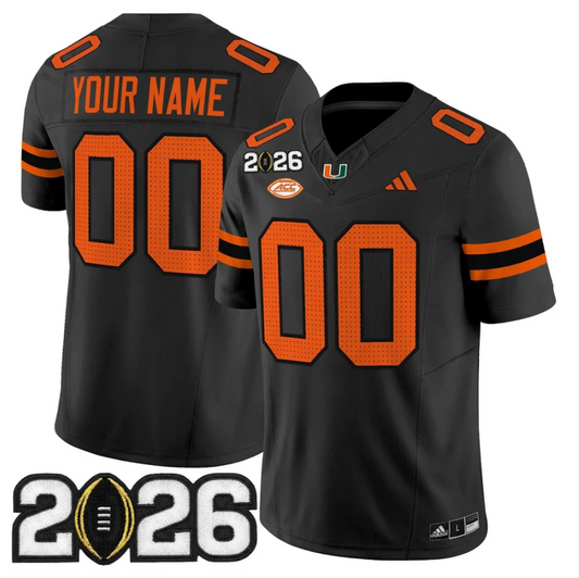 Custom Miami Hurricanes Jersey 2026 CFP Final Patch Stitched