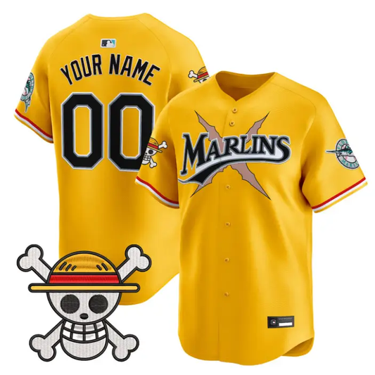 Custom Miami Marlins Jersey Name, Number One Piece Premier Stitched