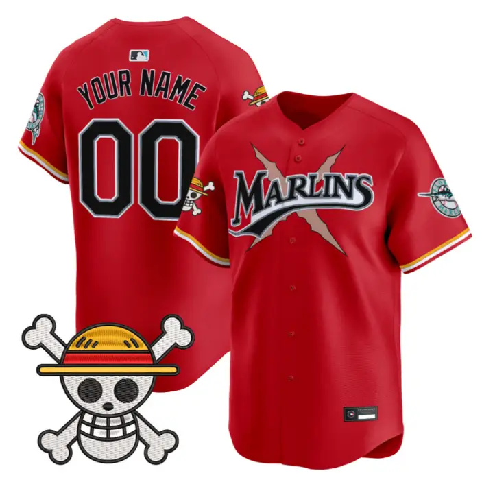 Custom Miami Marlins Jersey Name, Number One Piece Premier Stitched