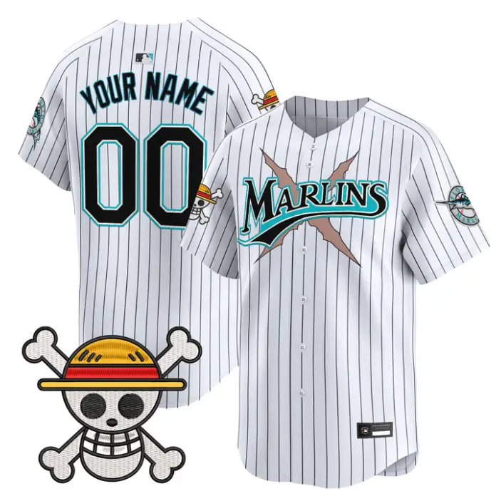 Custom Miami Marlins Jersey Name, Number One Piece Premier Stitched