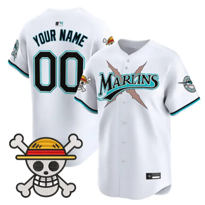 Custom Miami Marlins Jersey Name, Number One Piece Premier Stitched