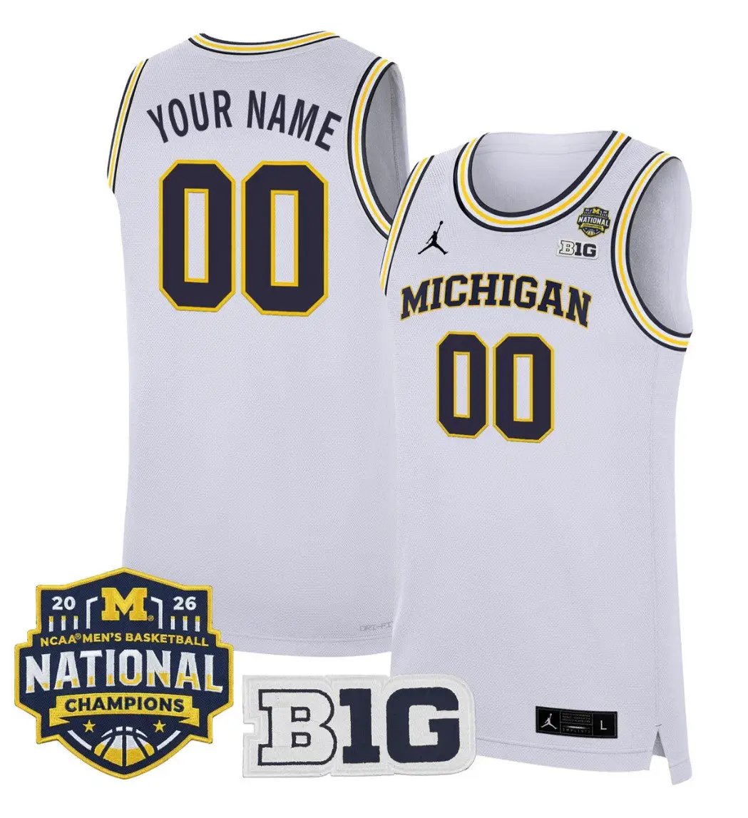 Custom Michigan Wolverines Jersey 2026 National Champions Stitched