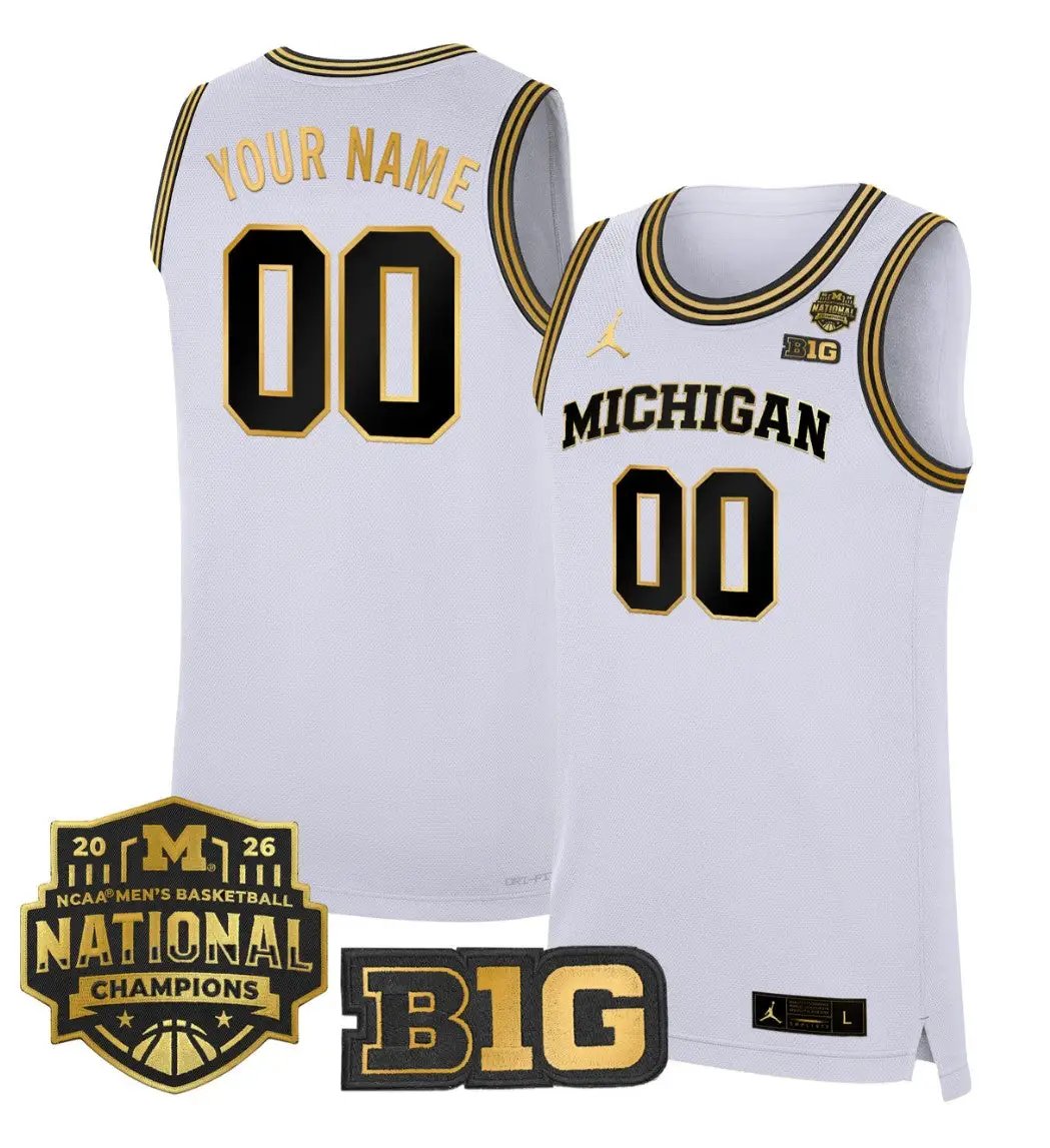 Custom Michigan Wolverines Jersey 2026 National Champions Stitched