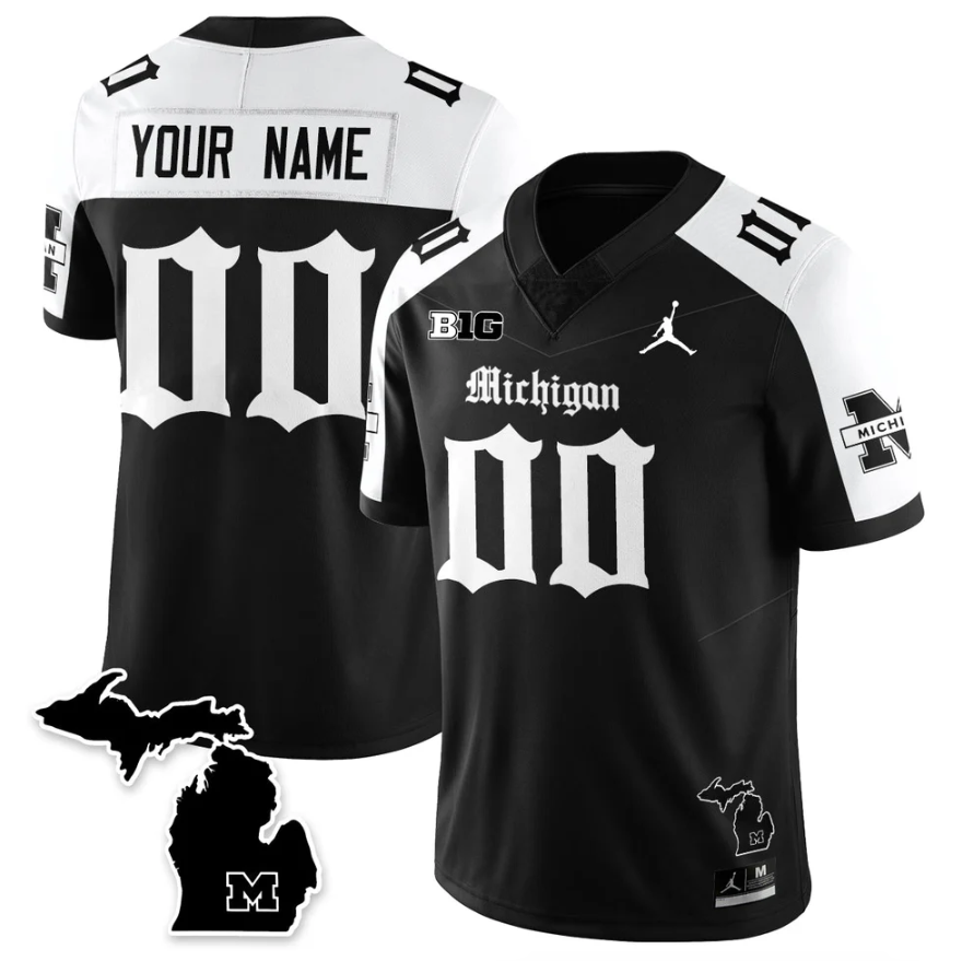 Custom Michigan Wolverines Jersey Gothic Vapor Limited Football Stitched